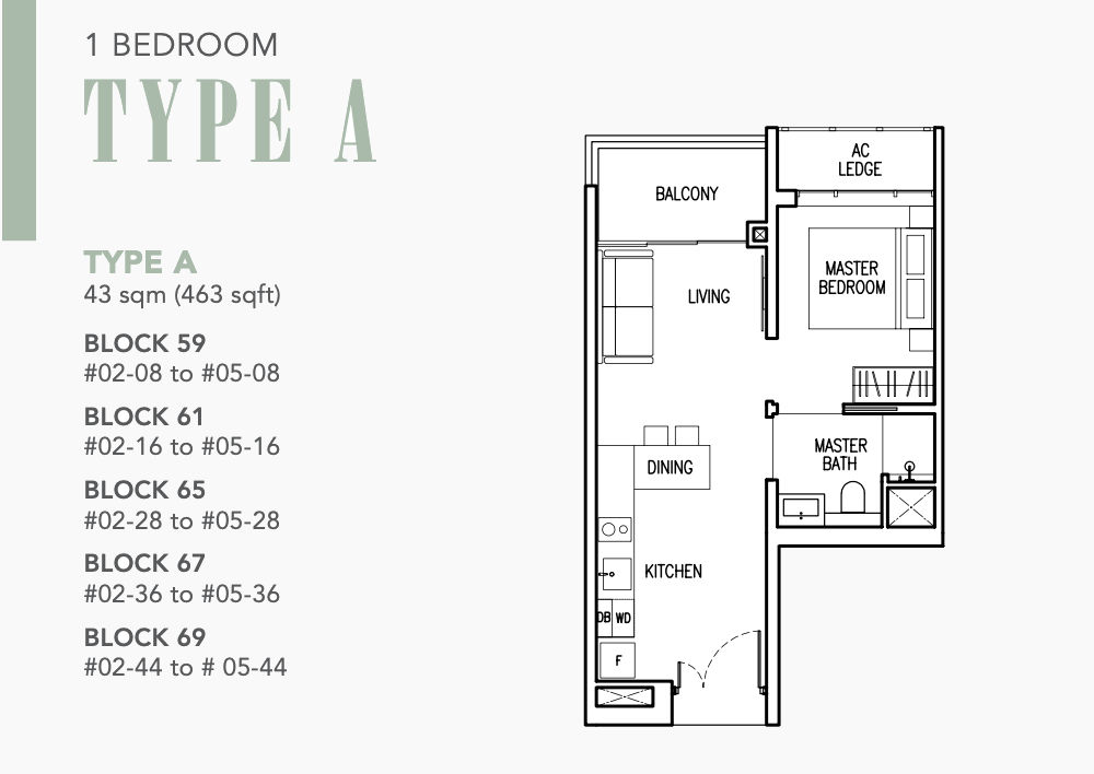 The Commodore Condo Floor Plans . Type A One Bedroom