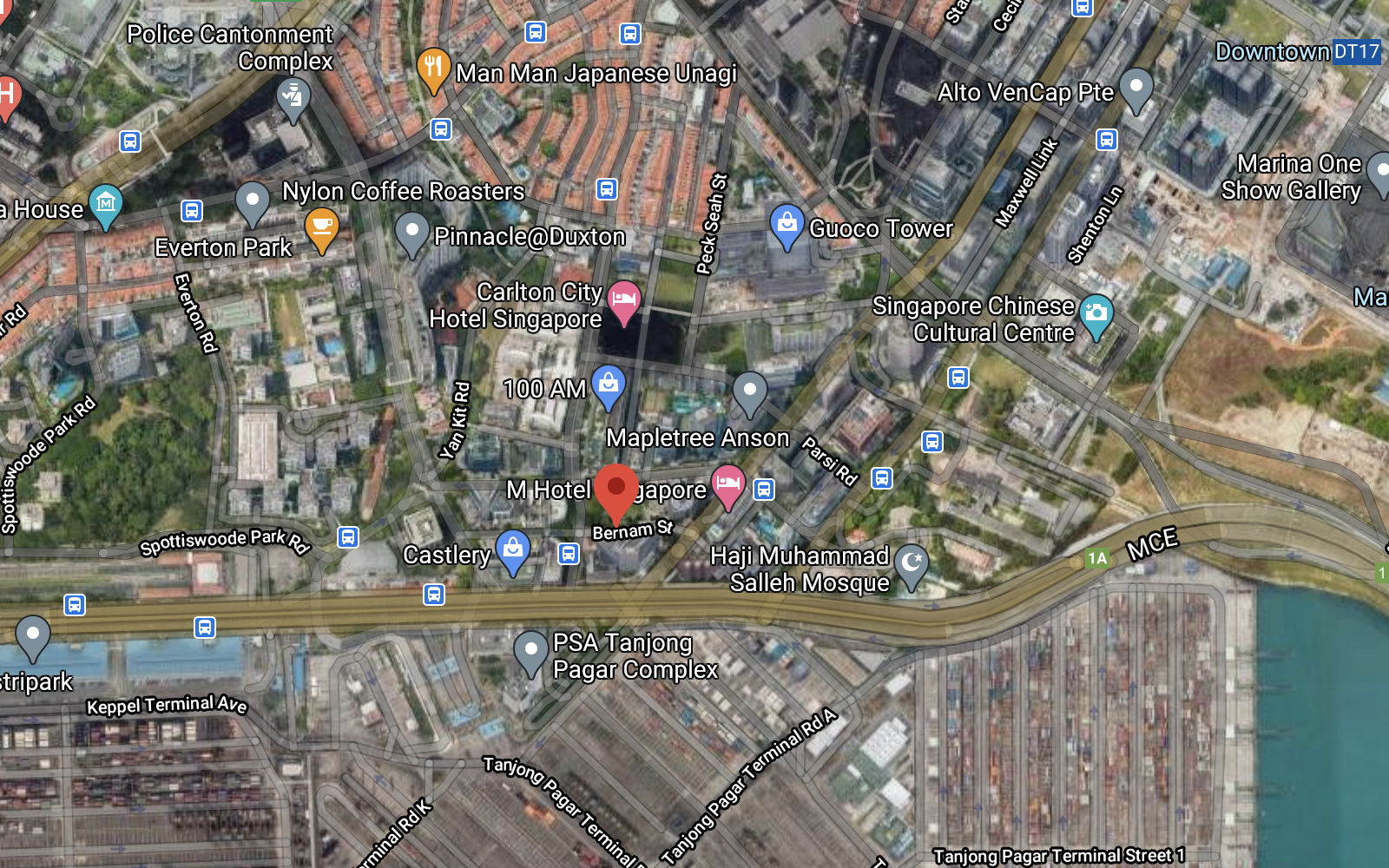 The Newport Residences Location Plan from Google Maps