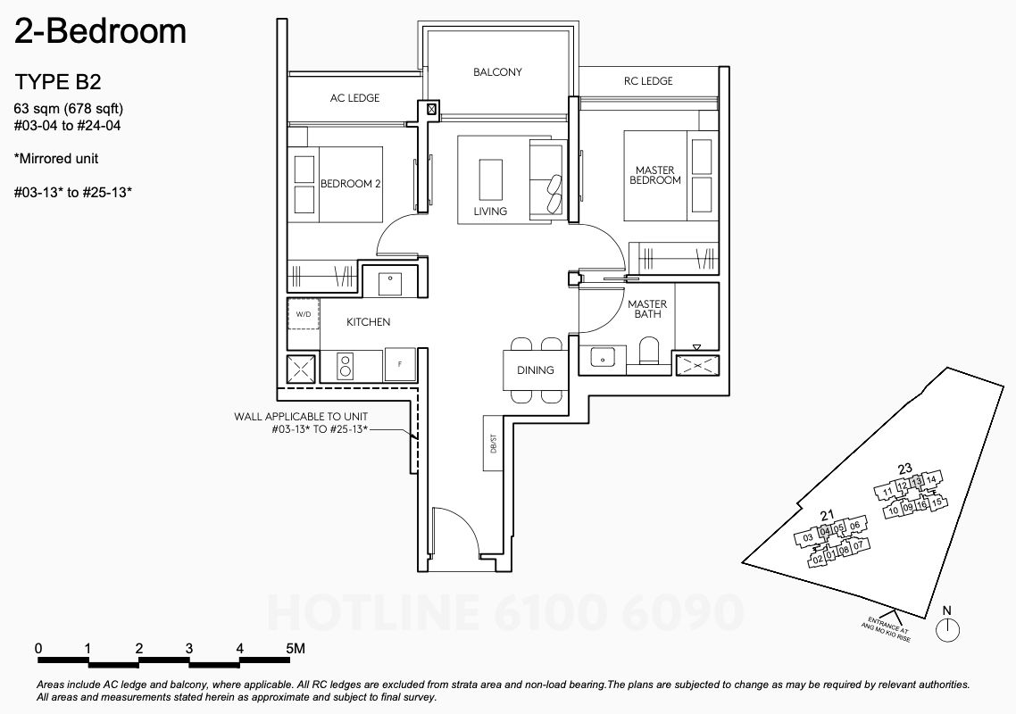 AMO Residence Floor Plan . 2 Bedroom Type B1
