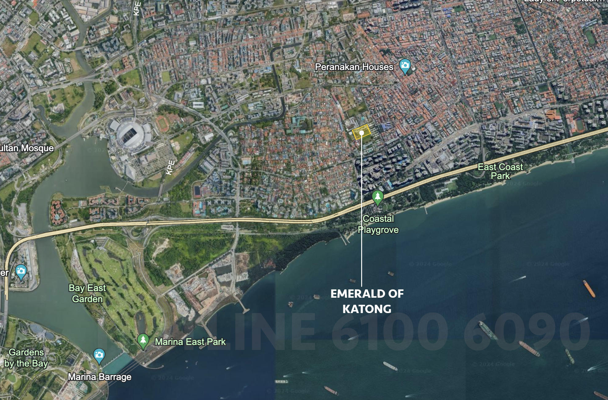 Emerald of Katong Location Plan in Singapore . Courtesy of Google Maps