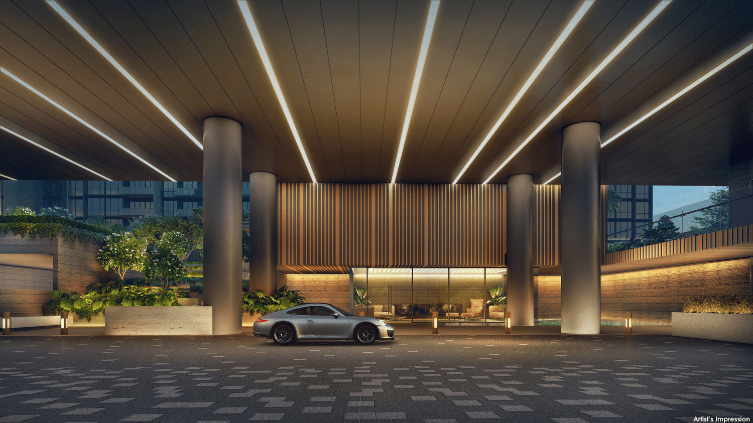 Emerald of Katong Showflat . Arrival Court and Drop Off