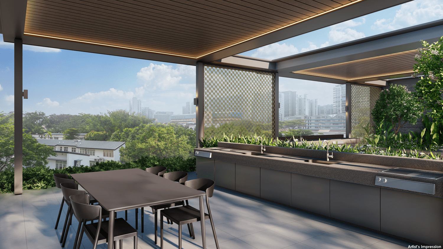 Gourmet Pavilion Overlooking Landed Houses