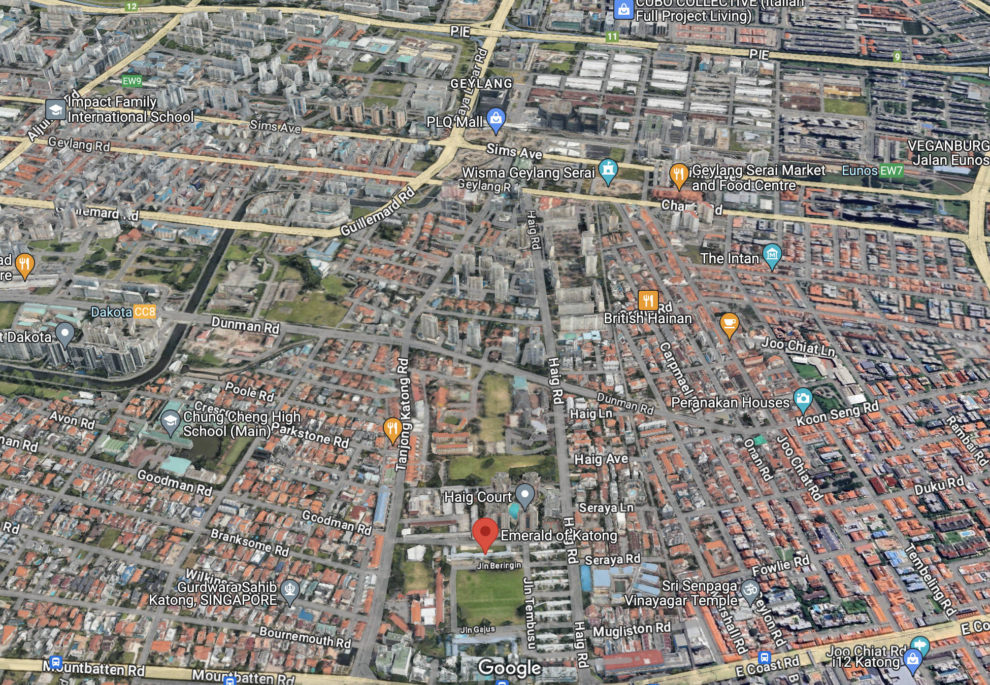 Paya Lebar Quarter and PLQ Mall to North of Site