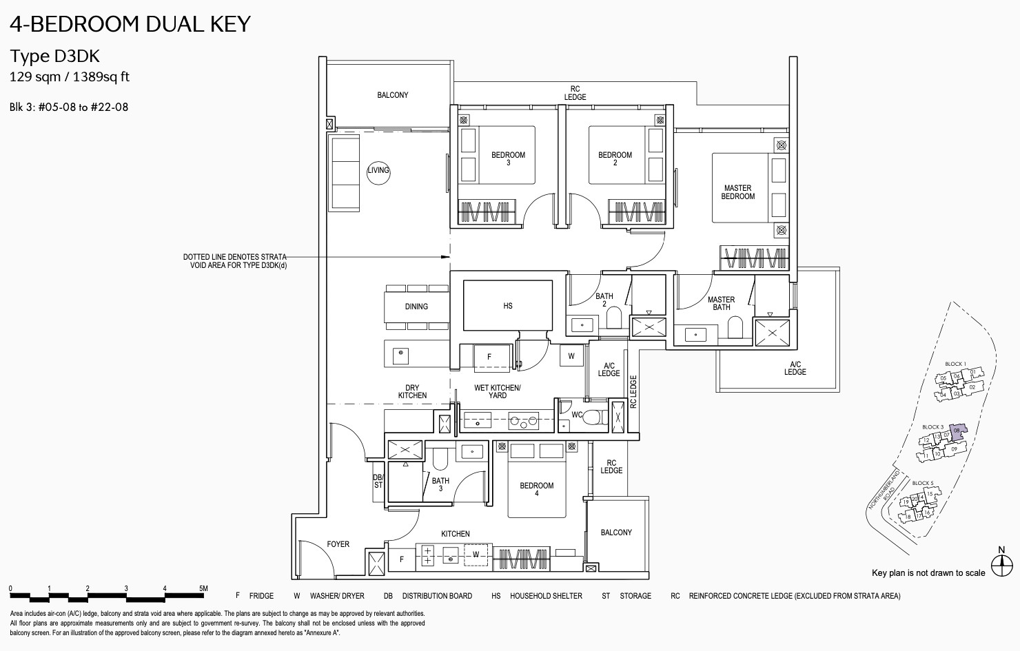 Piccadilly Grand Floor Plan . 4 Bedroom Dual Key Type D3DK