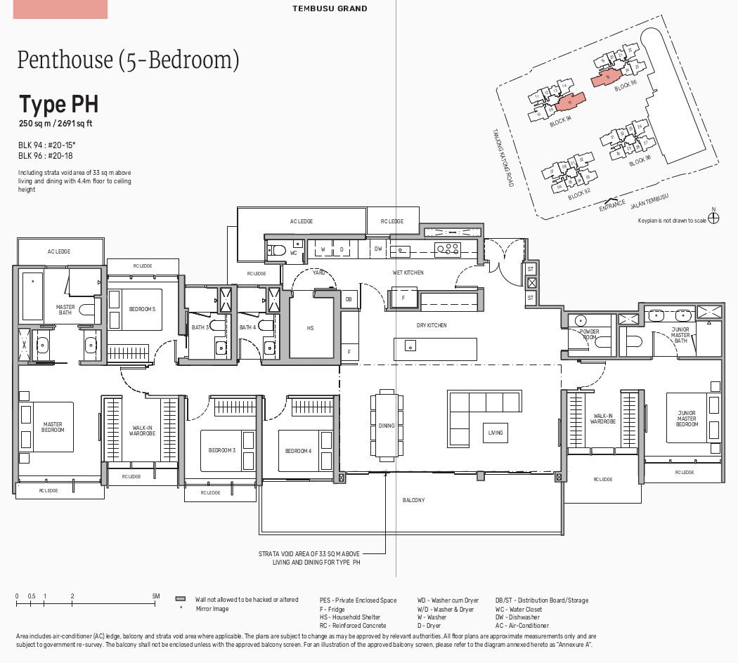 Tembusu Condo Floor Plans . Type PH Penthouse