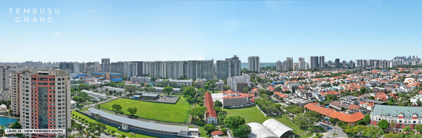Tembusu Residences Drone View South from Level 20