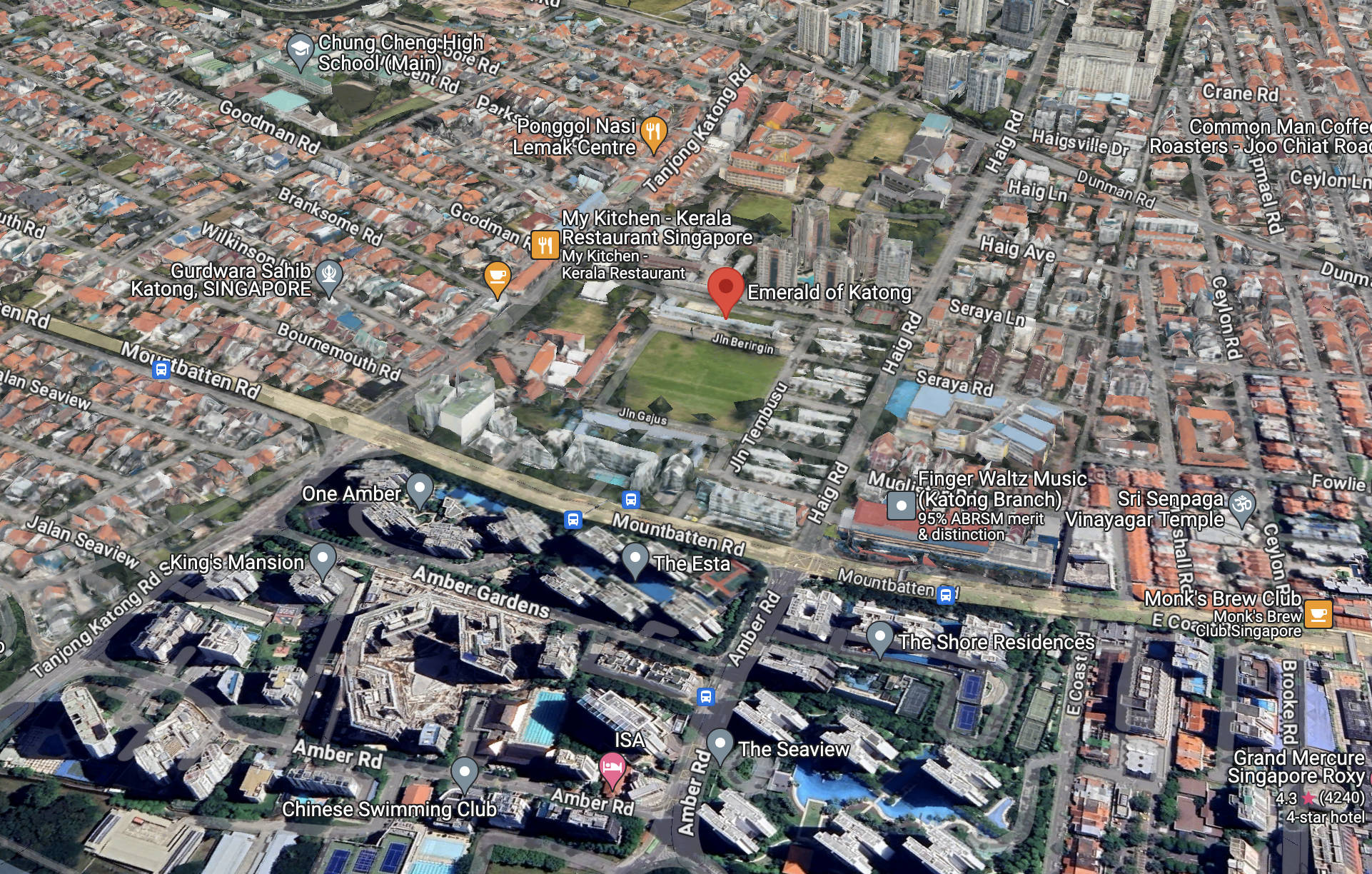 The Emerald of Katong Site Location View from Google Maps