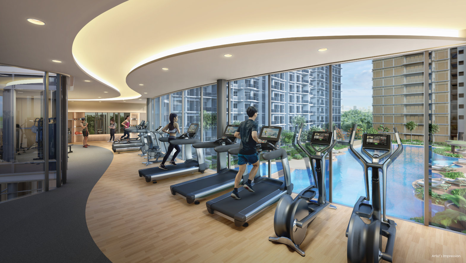 The Grand Dunman Condo . Gym View to Pool